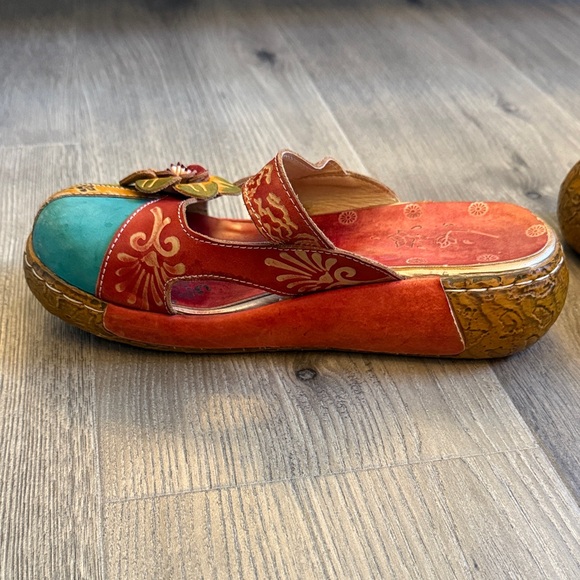 Skye Trubelle Leather Platform Clogs Slippers On Floral size 39 - Picture 6 of 13